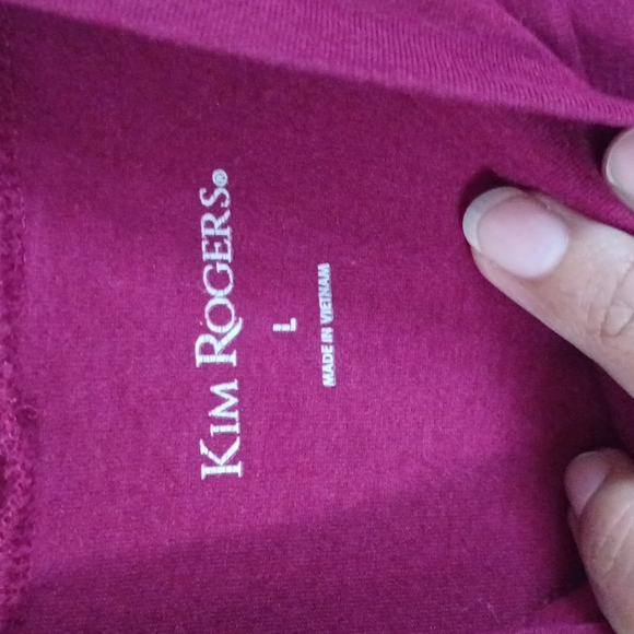 Kim Rogers Relaxed Fit Women's Red  Turtleneck Shirt 3/4  Sleeve Size L. - Picture 8 of 9